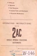 Warner & Swasey-Warner & Swasey 2AC Single Spindle Chucking Automatic Operating Manual 1961-2AC-01